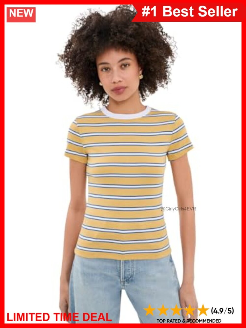 Madewell '90s Crewneck Tee Compact Cotton Stripe Short Sleeve